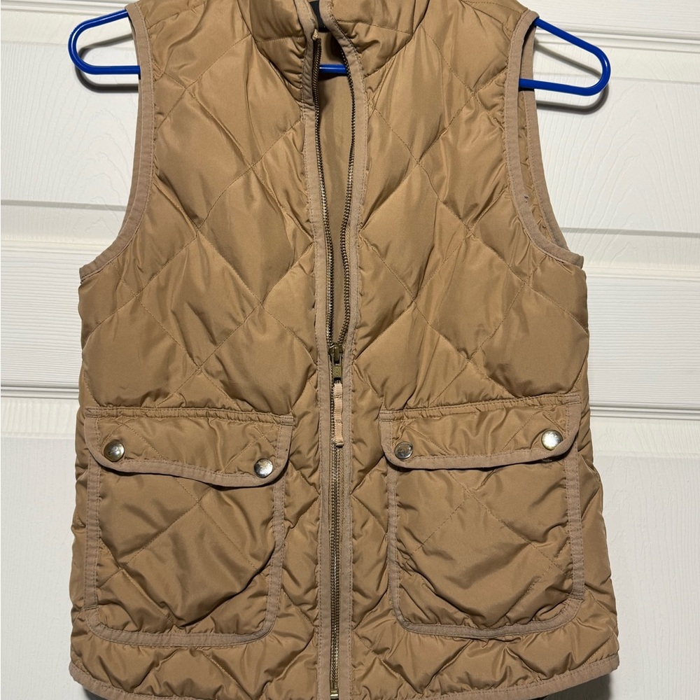 J. Crew Tan vest with Black Label XXS
